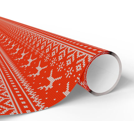 Staghaven – Reindeer and Snowflake Knit Christmas Wrapping Paper