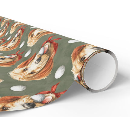TailToss Joy – Goldendoodle Dog with Golf Ball Wrapping Paper