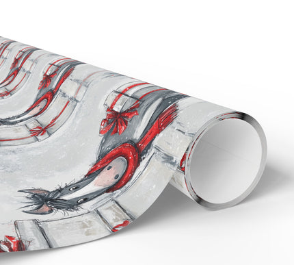 Donkara – Festive Donkey with Red Scarf Wrapping Paper