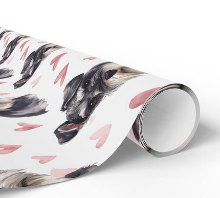 Silverwhisk Charm – Miniature Schnauzer love wrapping paper