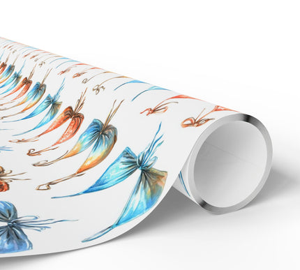 TideGlam – Colorful Bikini Tops and Seashells Wrapping Paper