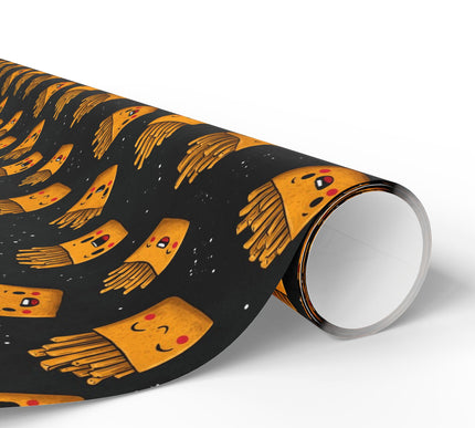 Happy Fries Delight - Smiling French Fries Pattern Wrapping Paper