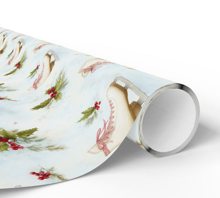 Holly Skates - Christmas Skates Gift Wrap