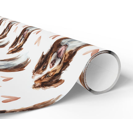 Hearttrail Glow – Australian Shepherd wrapping paper