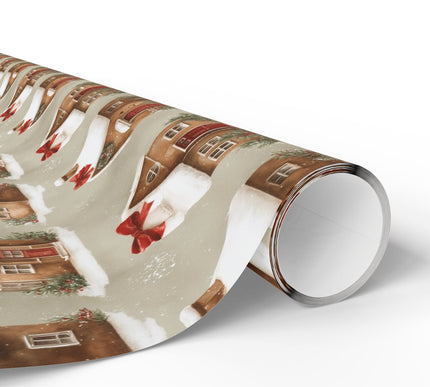 Cozy Ginger Cottages - Gingerbread Cottage Christmas Wrapping Paper