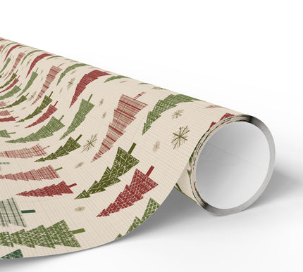 PlaidPine – Red and Green Checkered Christmas Tree Wrapping Paper