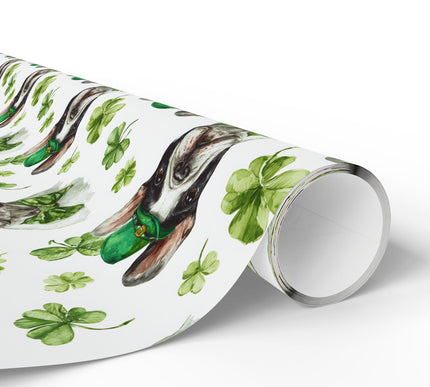 Emerald Snout Charm - French Bulldog St. Patrick’s Day Clover wrapping paper