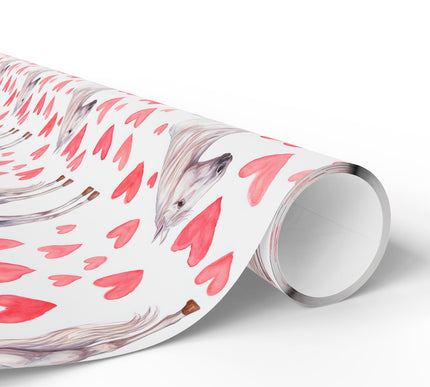 Heartmane – White Horse Valentine wrapping paper