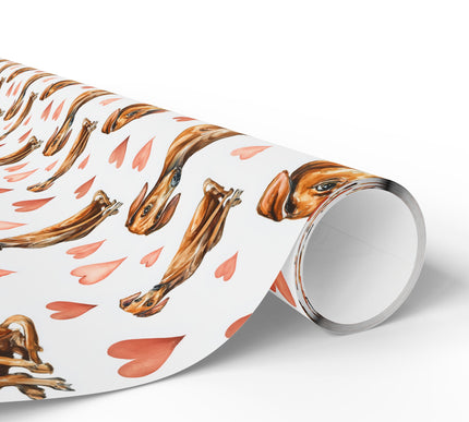 Amberstride Affection – Azawakh watercolor hearts wrapping paper
