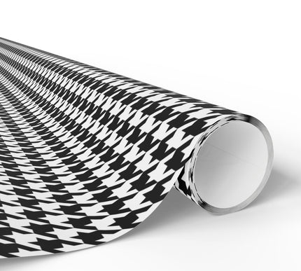 Pied Check - Sophisticated Black and White Houndstooth Pattern Wrapping Paper