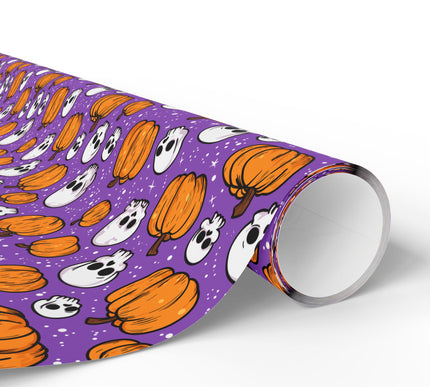 BonePatch – Pumpkin & Skull Halloween Wrapping Paper