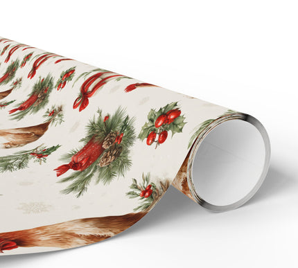 Yuletide Roost – Farmhouse Chicken Christmas Wrapping Paper