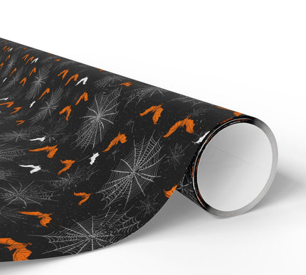 SpindleFlight – Bat & Web Halloween Wrapping Paper