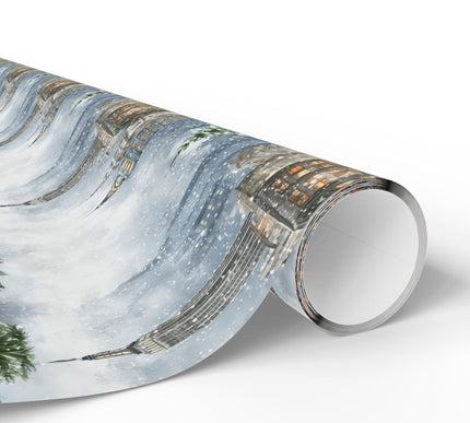 Frosted Empire – New York Christmas Cityscape Wrapping Paper