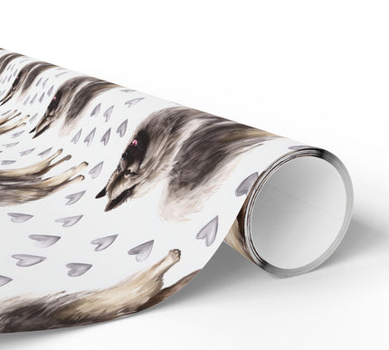 Silverplume – Keeshond Love Pattern wrapping paper