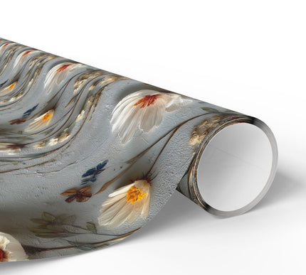 Petalwyn Veil - Delicate Wildflowers Oil Painting Wrapping Paper