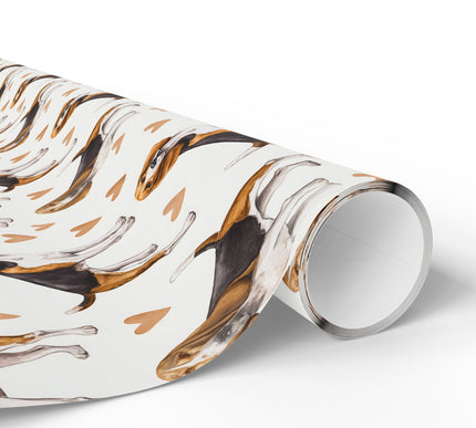 Hearthtrail Romance – Treeing Walker Coonhound love wrapping paper