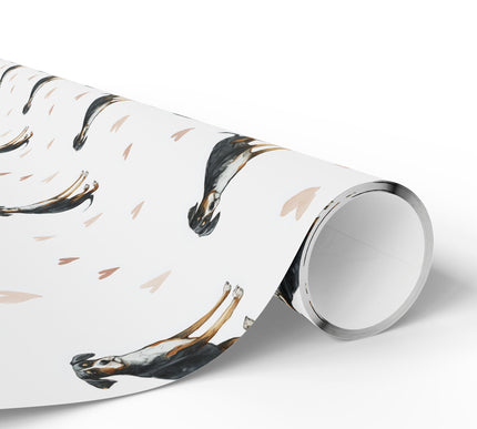 Meadowguard Charm – Entlebucher Mountain Dog watercolor hearts wrapping paper