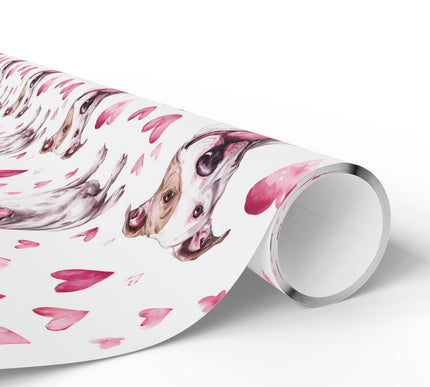Pitheart Smile – American Pit Bull Terrier Dog Hearts wrapping paper