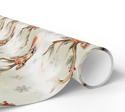 Frosthorn Enchant - Christmas Reindeer Wrapping Paper
