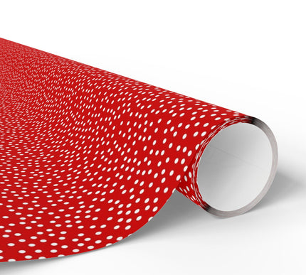 Speckled Bliss - Red and White Tiny Polka Dot Wrapping Paper