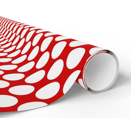 Bold Polka Delight - Red and White Large Polka Dot Wrapping Paper