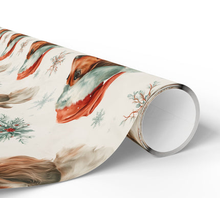 Whiskered Whimsy - Snowy Snout Canine Christmas Wrapping Paper